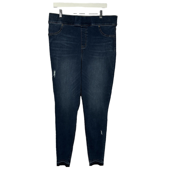 SPANX Distressed Jeans / Jeggings with Tummy Panel Frayed 2X - Picture 2 of 4